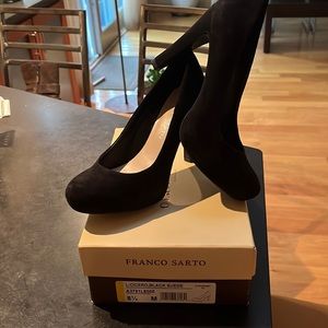 Franco Sarto Black Suede Pump
